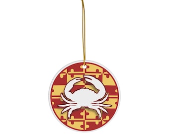 Doppelseitige Maryland Crab Keramikverzierung