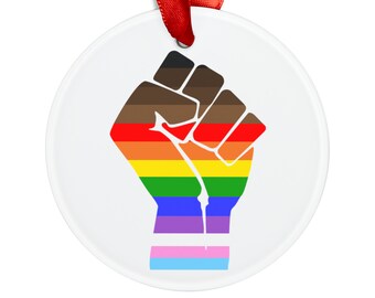 Doppelseitige runde Acryl-Pride-Verzierung mit Band