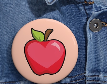 Apfel Pin Buttons, 3 Größen