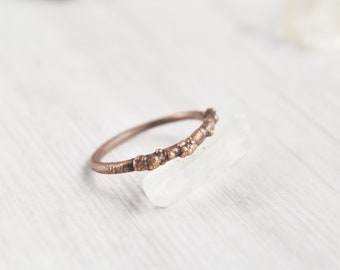 Electroformed Copper Stacking Ring, Raw Copper Ring Band, Rustic Copper Jewelry, Thin Stackable Ring, Earthy Twig Ring, Bohemian Jewelry