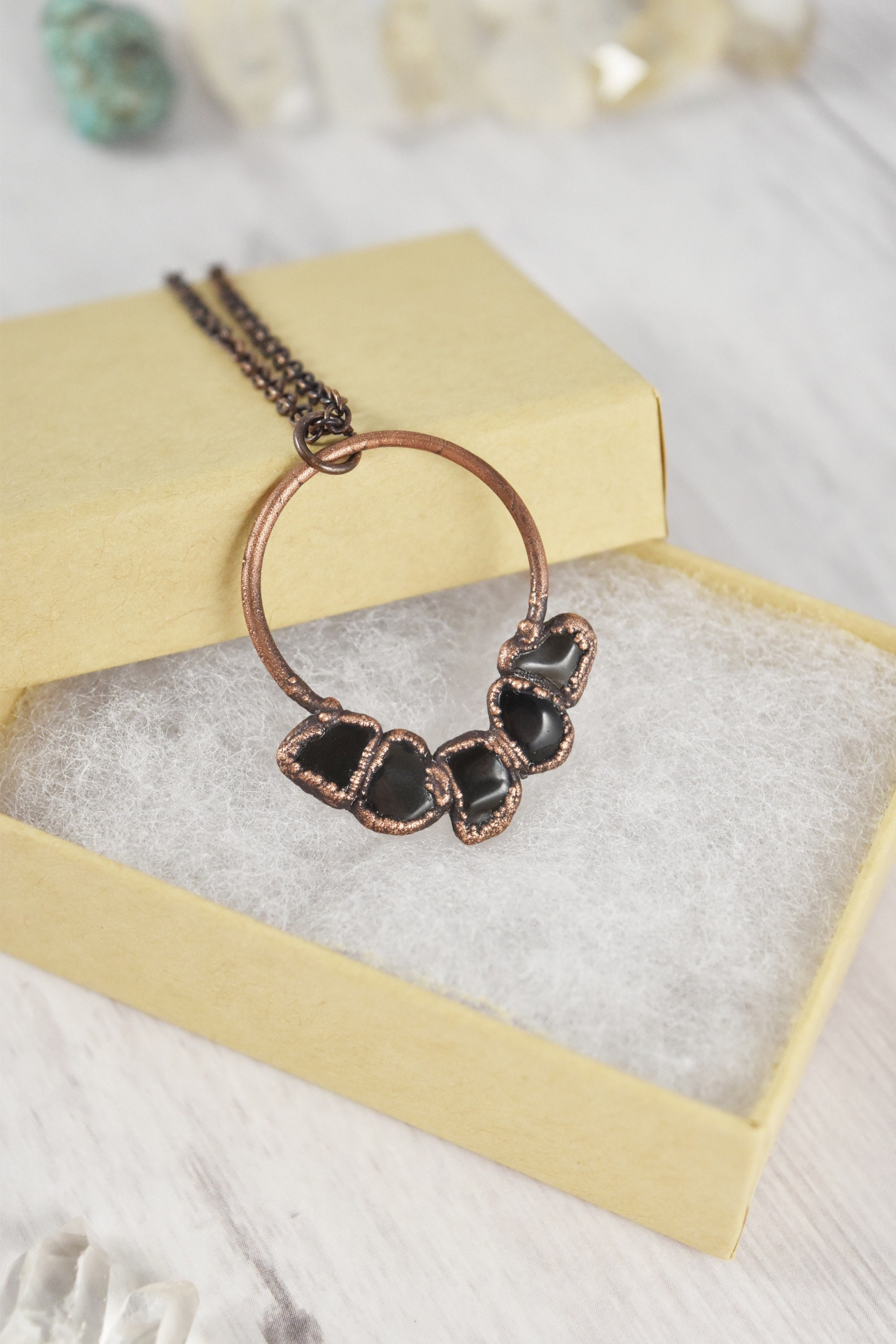 thumbnail image 2 of DUOVEKT Natural Black Obsidian Necklace For Women Men Six 2 of 14