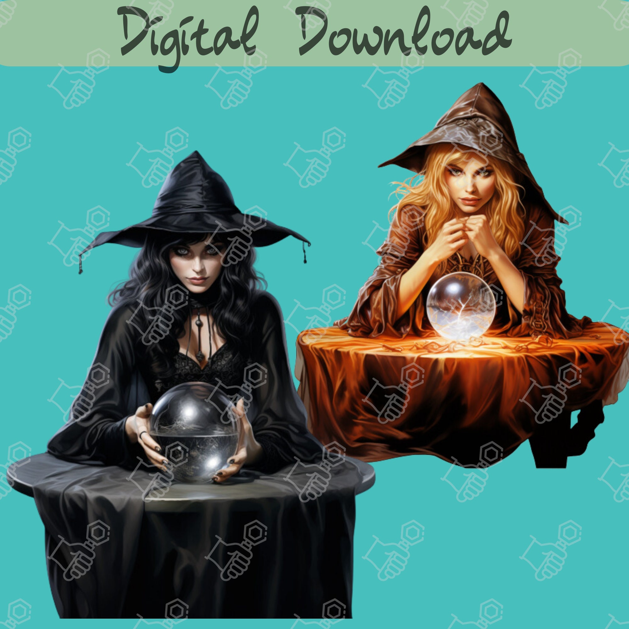 12 Beautiful Witches, Woman, Halloween, Clip Art - Etsy