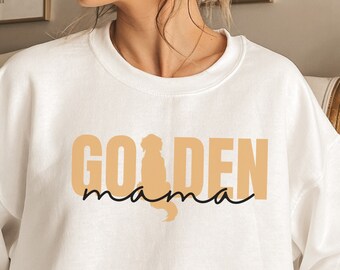 Golden Mama Sweatshirt, Golden Retriever Mom Shirt, Gift for Golden Dog Mom, Golden Retriever Dog Sweater, Dog Mom Crewneck, Dog Lover Gift