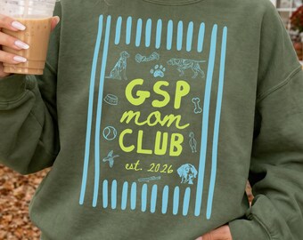 German Shorthaired Pointer Stripe Sweatshirt, Custom GSP Dog Mom Club Sweater, Dog Name Crewneck Shirt, Gift for New Puppy Owner Mama
