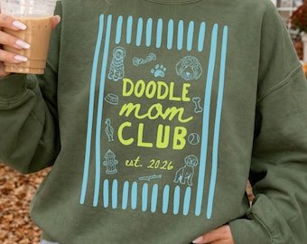 Goldendoodle Stripe Sweatshirt, Custom Doodle Dog Mom Club Sweater, Dog Name Crewneck Shirt, Gift for New Puppy Owner, Dog Mama Graphic