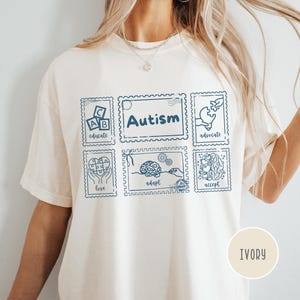 Autism Awareness Stamp Comfort Colors® Shirt, Vintage Austim Mom Love Tee, Diversity SPED Teacher Education Tshirt, Autism Support Gift