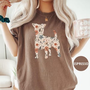 Floral Jack Russell Comfort Colors® Shirt, Terrier Dog Mom Wildflower T-shirt, Cottagecore Tee, Gift for Dog Lover, New Puppy Owner Mama