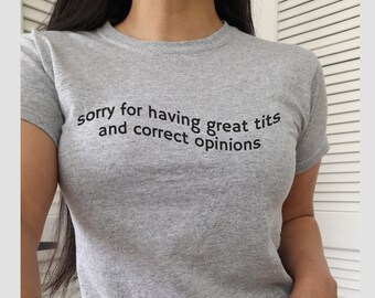 Désolé d'avoir des gros seins des années 90, cadeau de chemise meme tendance pour femme, t-shirt citation drôle, t-shirt féministe, haut graphique rétro