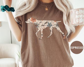 Comfort Colors® Floral GSP Shirt, German Shorthaired Pointer Dog Mom Wildflower T-shirt, Gift for Dog Lover Owner Mama, Cottagecore Boho Tee
