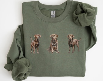 Chocolate Labrador Retriever Sweatshirt, Lab Dog Mom Sweater, Gift for Labrador Lover, New Labrador Dog Owner Gift, Graphic Crewneck Shirt