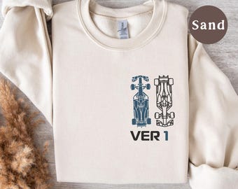 Custom Formula 1 Max Verstappen Sweatshirt, F1 Driver Name and Number Pocket Crewneck Sweater, Gift for Racing Lover, Race Day Shirt