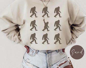 Bigfoot Graphic Sweatshirt, Sasquatch Hiking Sweatshirt, Gift for Yeti Lover, Adventure Nature Lover Shirt, Outdoor Camping Shirt