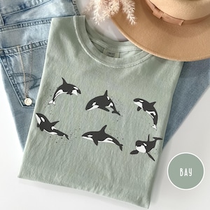 Orca Celestial Whale Tee Shirt, Killer Whale T-shirt, Sealife Tshirt, Sea Animal Tshirt, Gift for Nature Lover, Ocean Marine Animals Tee