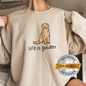 Golden Retriever Mom Unisex Sweatshirt, Goldie Mama Sweater, Life is Golden Shirt, Gift for Dog Lover, Dog Crewneck, Dog Owner Dad Tee