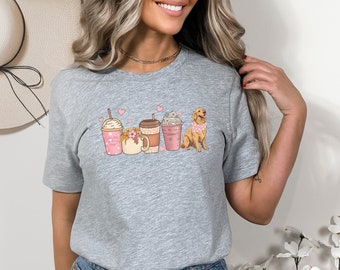 Golden Retriever Mothers Day Tshirt, Mother's Day Shirt, Gift for Coffee Lover, Golden Retriever, Dog Mom Gift, Dog T-shirt, Dog Mama Tee