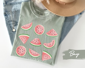 Comfort Colors Vintage Watermelon Shirt, Palestine Protest T Shirt, Watermelon Fruit T-shirt, Summer Graphic Unisex Tee, Palestine Colors