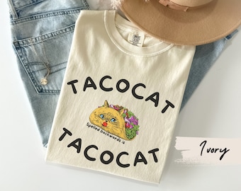 Taco Cat Comfort Colors T-shirt, Funny Cat T shirt, Mom Birthday tshirt, Gift for Taco Lover, Pet Owner Gift, Dad Gift, Cinco de Mayo