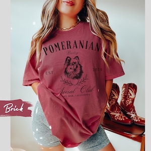 Pomeranian Social Club Name Shirt, Custom Pom Dog Mom Tshirt, Gift for Pomeranian Owner, Comfort Colors Tee, Dog Lover Dad Mama T Shirt Gift