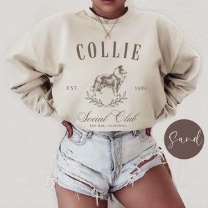 Custom Rough Collie Social Club Sweatshirt, Dog Mom Crewneck Shirt, Dog Mama Sweater, Gift for Dog Owner, Rough Collie Dog Lover Gift