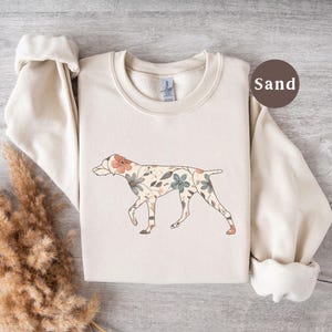 Floral GSP Sweatshirt, German Shorthaired Pointer Dog Mom Sweater Shirt, Cottagecore Boho Wildflower Crewneck, Gift for Dog Lover Owner Mama