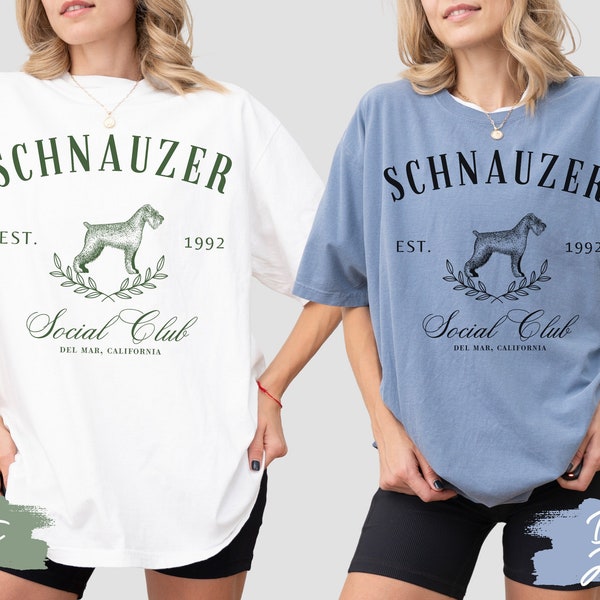 Custom Schnauzer Social Club tshirt, Dog Mom Shirt, Gift for Schnauzer Owner, Comfort Colors Tee, Pet Lover Birthday Gift, Dad Gift