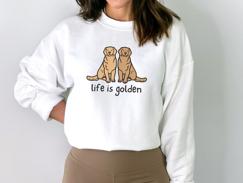 Golden Retriever Sweatshirt, Golden Retriever Mom Shirt, Life is Golden Shirt, Golden Retriever Crewneck, Dog Mom Crewneck, Dog Mom Gift image 8