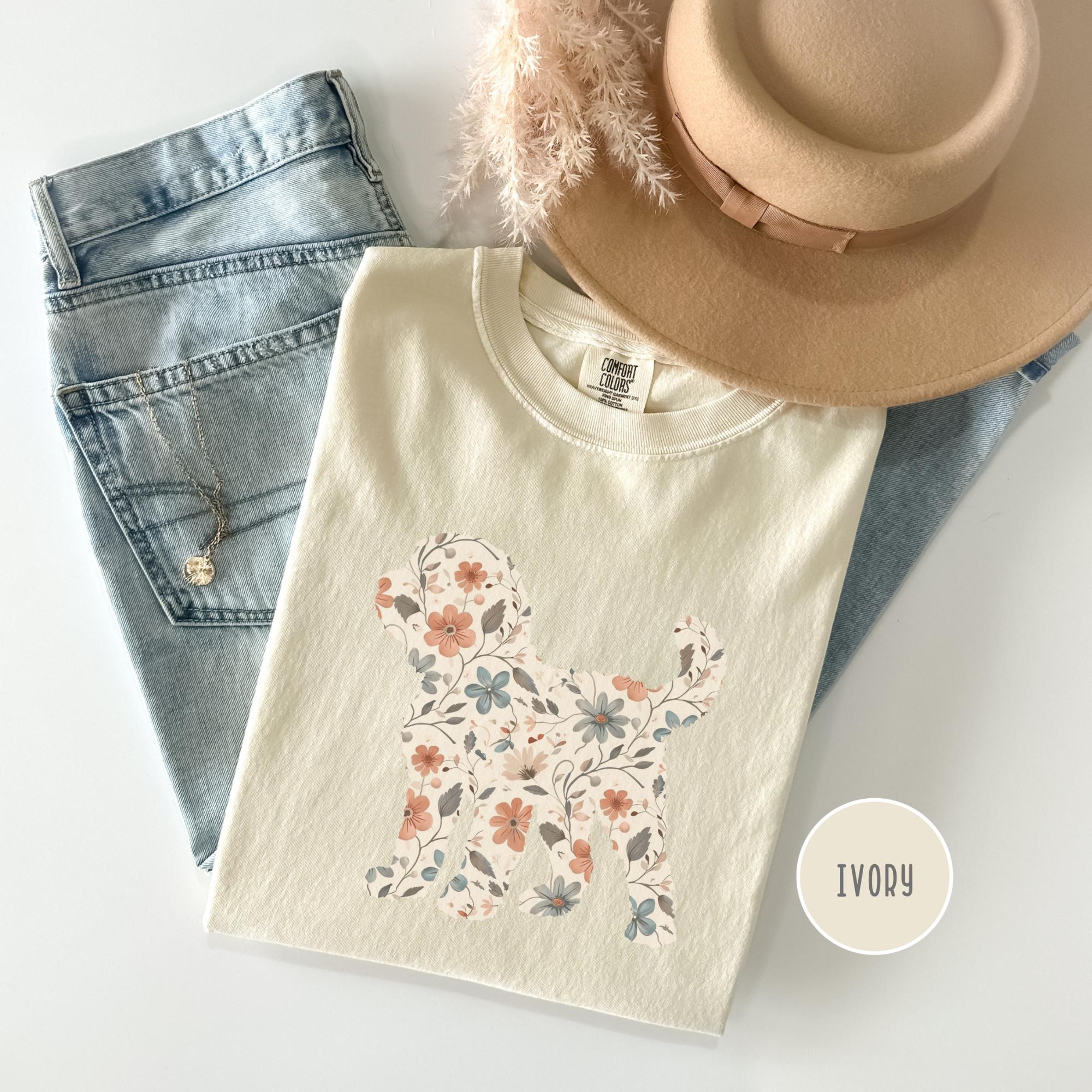 Floral Golden Doodle Comfort Colors® Shirt, Goldendoodle Dog Mom ...
