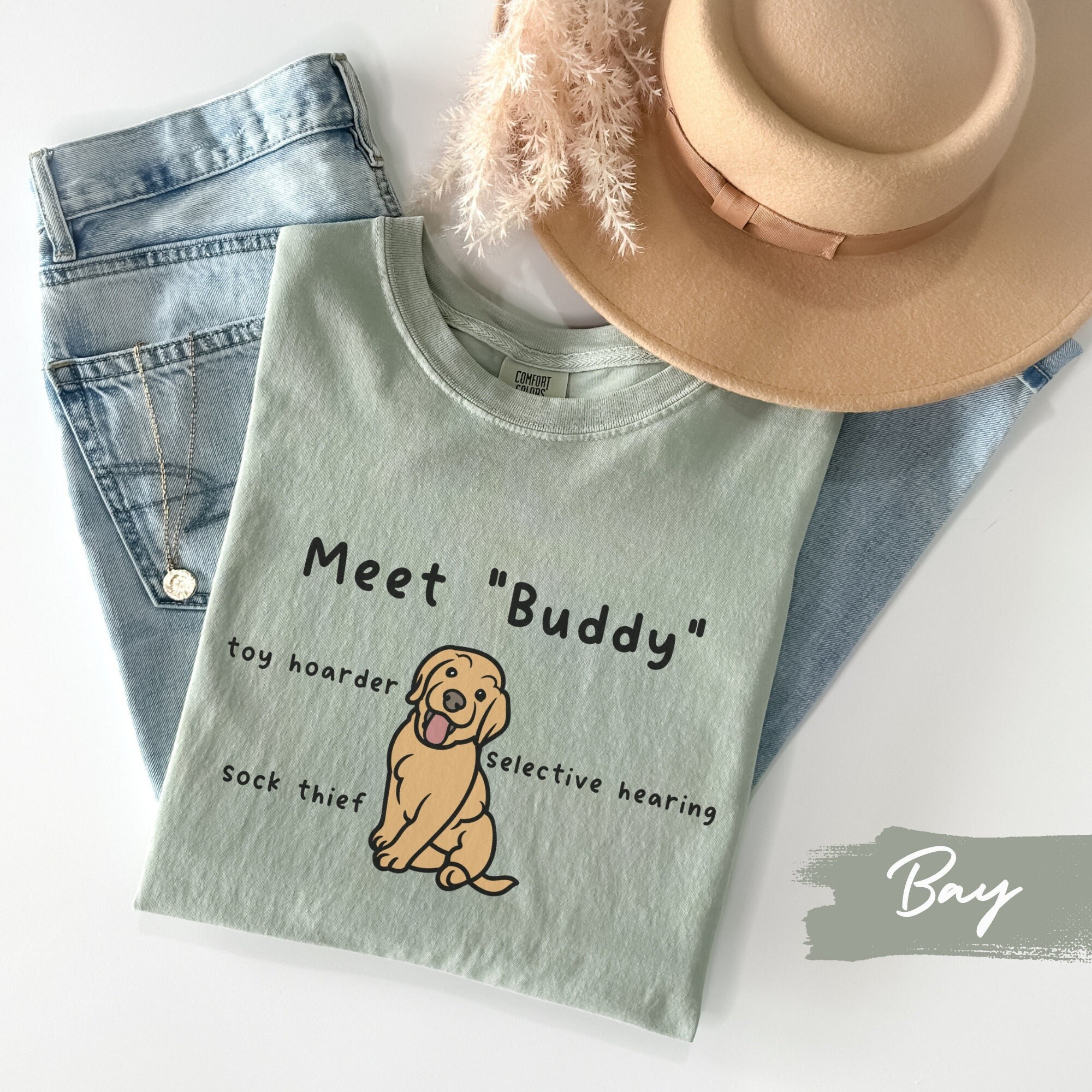 Funny Golden Retriever Puppy Name Shirt, Custom Golden Dog Mom Tshirt ...