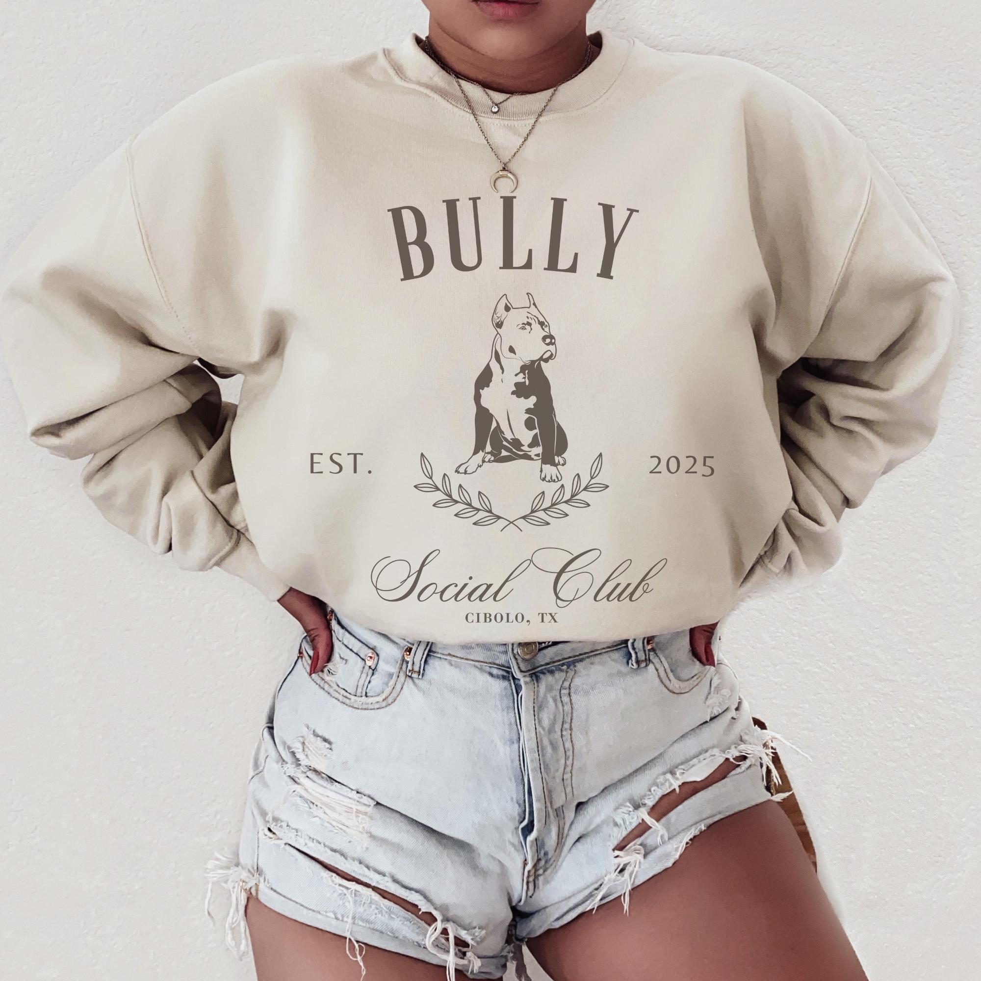 American Bulldog Social Club Sweatshirt, Custom Bully Dog Mom Sweater, Gift for Dog Lover, Cute Dog Mama Shirt, Dog Owner Gift, Dad Tee