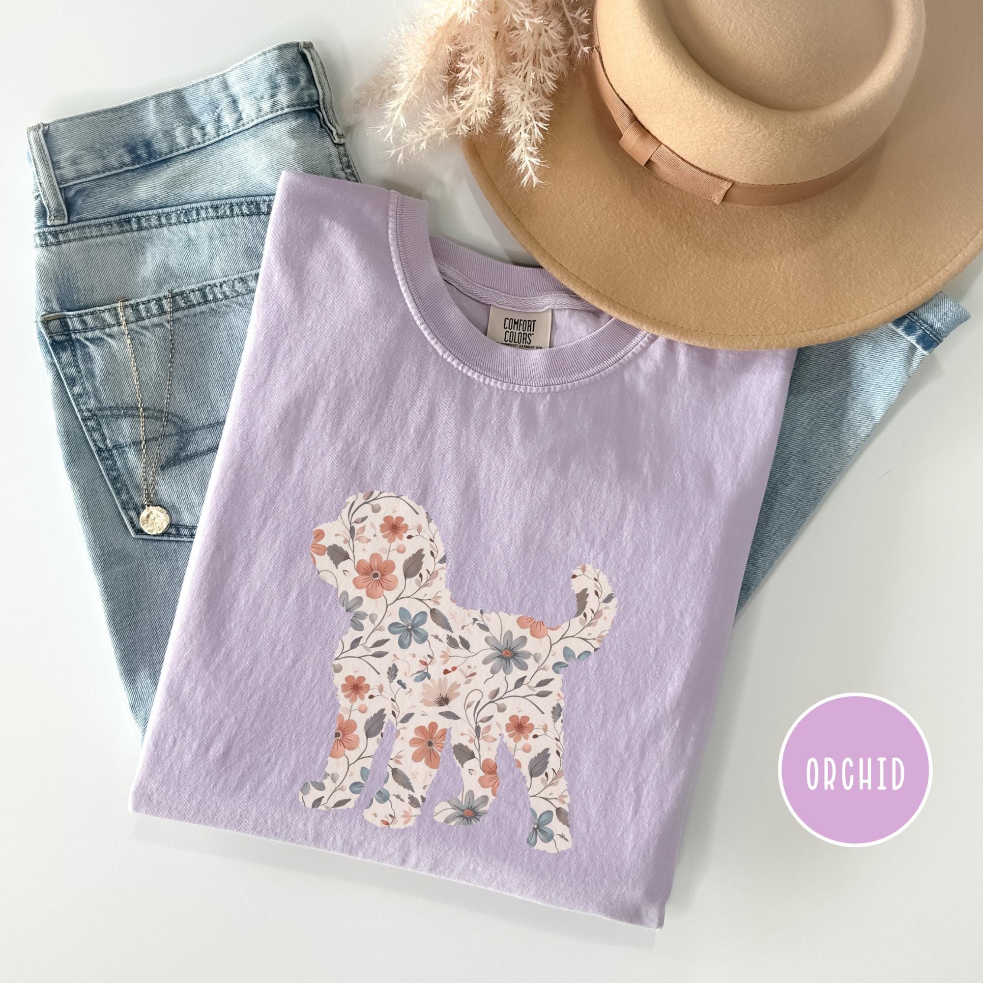 Floral Golden Doodle Comfort Colors® Shirt, Goldendoodle Dog Mom ...