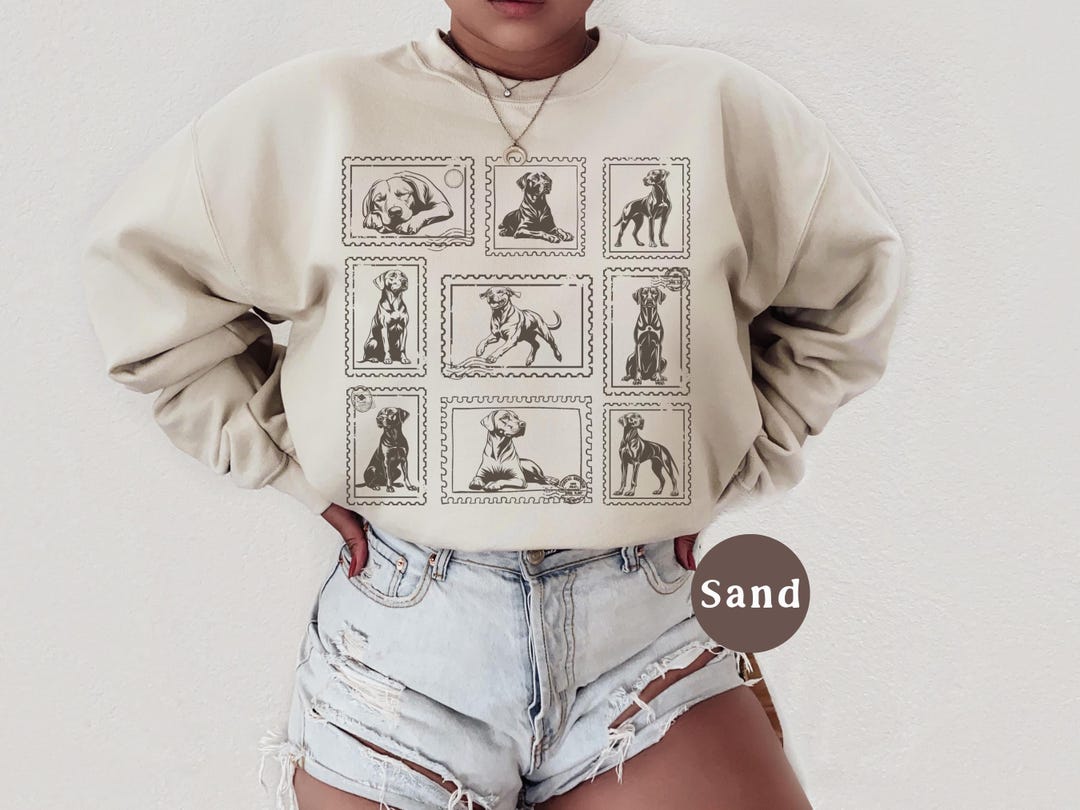 Rhodesian Ridgeback Clothes Rhodesian Ridgeback Vintage Stamp Sweatshirt, Ridgie Dog Mom Crewneck ...