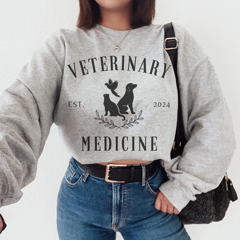 Custom Veterinary Tech Graphic Sweatshirt, Vet Medicine Sweater