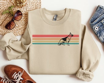 Retro German Shepherd Mom Sweatshirt, Gift for German Shepherd Dog Owner, Shepherd Mama Sweater Shirt, Vintage Birthday Dog Lover Gift, Dad