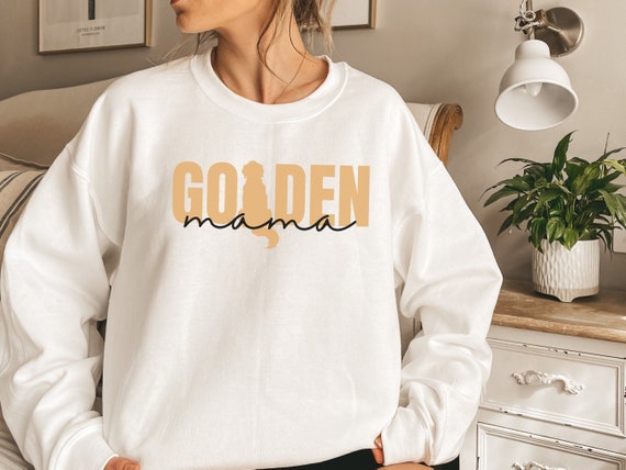 Golden Mama Sweatshirt, Golden Retriever Mom Shirt, Gift for Golden Dog Mom, Golden Retriever Dog Sweater, Dog Mom Crewneck, Dog Lover Gift