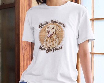 Golden Retriever Retro T-shirt - Man's Best Friend, Dog Lover, Dog dad, Pet Lover, Unisex Garment-Dyed Tee