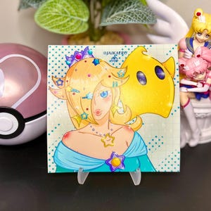 Super Galaxy Star Luna Princess Kawaii Decora Style Rosalina Video Game Digital Art Print 5x5