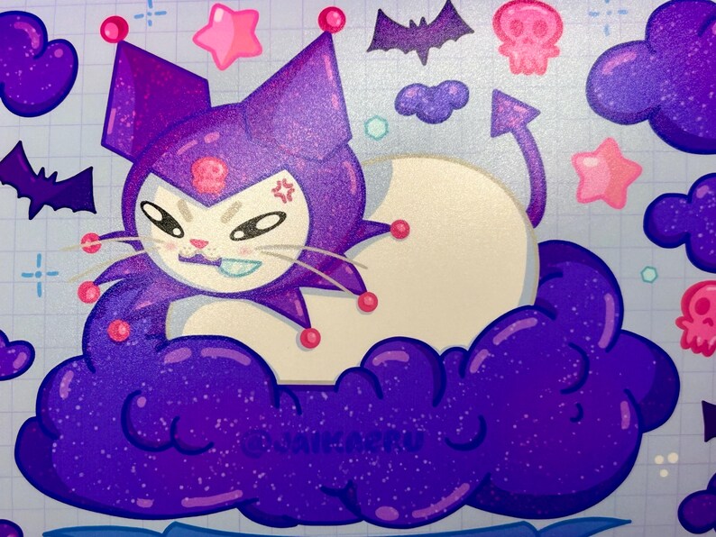 Angry Jester Bunny Art Print: Kawaii Goth Girl Room Decor (5x7) - Etsy
