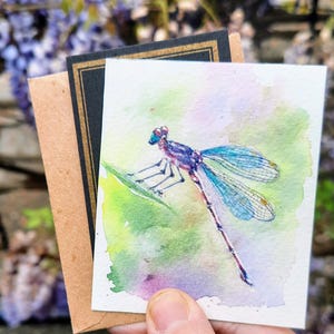 Cadeau miniatuur aquarel passiebloem, handgeschilderde kleine bloemen, cadeaus voor vrouwen, mini-aquarel, cadeaus voor moeder, witte bloemsierkunst
