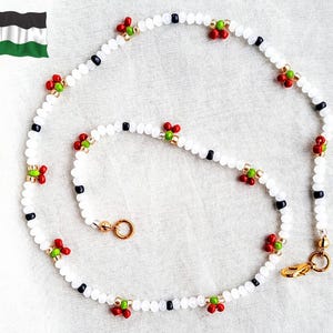 Handmade Palestine Flag Beaded Choker: Solidarity Necklace