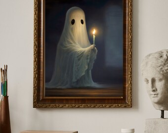 Ghost, Vintage Poster, Art Poster Print, Dark Academia, Haunting Ghost, Halloween Decor