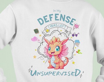 Unisex Drachen Jugend Sweatshirt, bunt und lustig, falsch benehmen Drachen Sweatshirt, Drachen Liebhaber, Drachen Mythologie Sweatshirt, Lunar New Year
