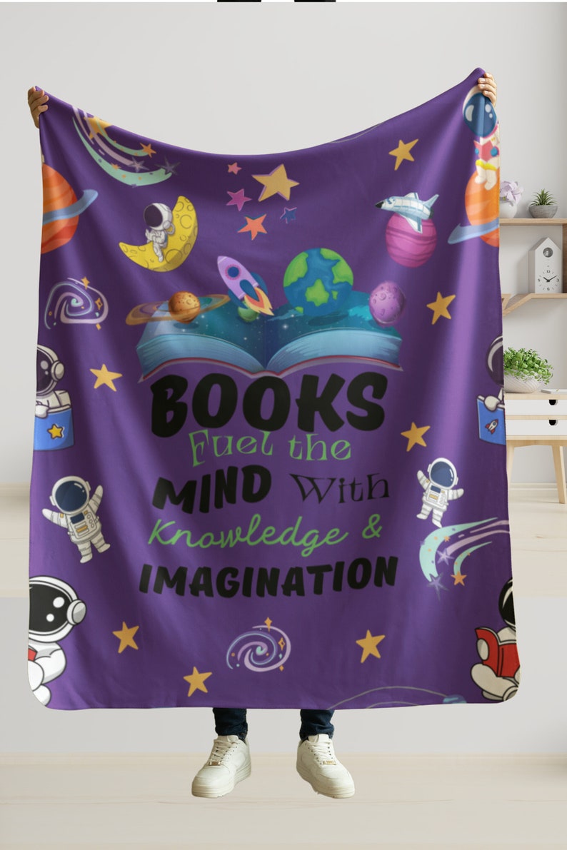 Reading Sparks Imagination Blanket, Kids Book Lover Blanket