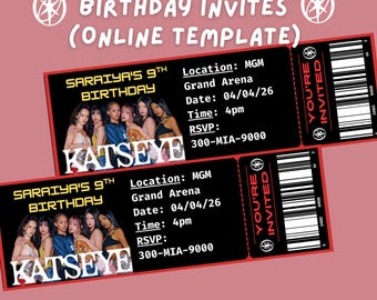 Katseye Tour Tickets Invites Birthday Party Invitation TEMPLATE (Digital Version)
