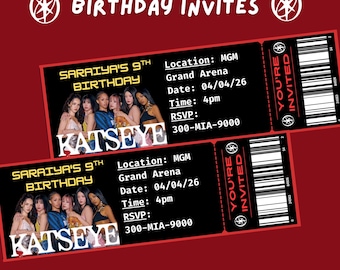 Katseye Tour Tickets Invites Birthday Party Invitations (30 Count)