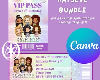 Katseye x Toca Boca Digital Template Bundle: VIP Pass and Ticket