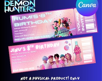 Kpop Demon Hunters Birthday Party Invitation (concert Ticket Ver