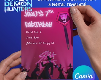 Kpop Demon Hunters Saja Boys Birthday Invitation (Your Idol Ver.)
