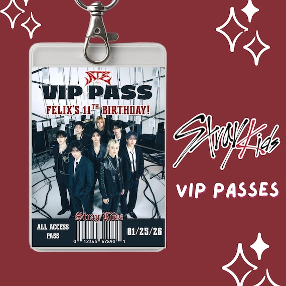 Stray Kids Kpop Birthday Invites Digital Template Party Favors