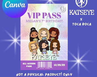 Katseye x Toca Boca VIP PASS Invitation Template (Digital Version)