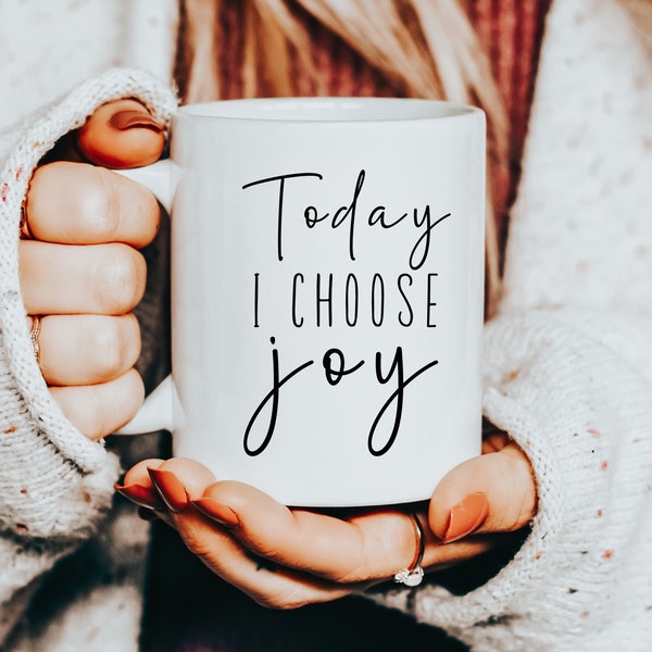 Choose Joy Coffee Mug Positive Inspirational Tea Cup Motivational Gift for Encouragement Holiday Gift for Wife Joyful Coffee Mug